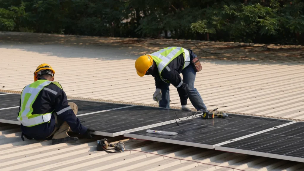 On-Grid vs. Off-Grid EPC Solar Systems Installation Team